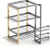 CCCEI Yellow Metal Wall Mount Tool Organizer 4 Shelves-3