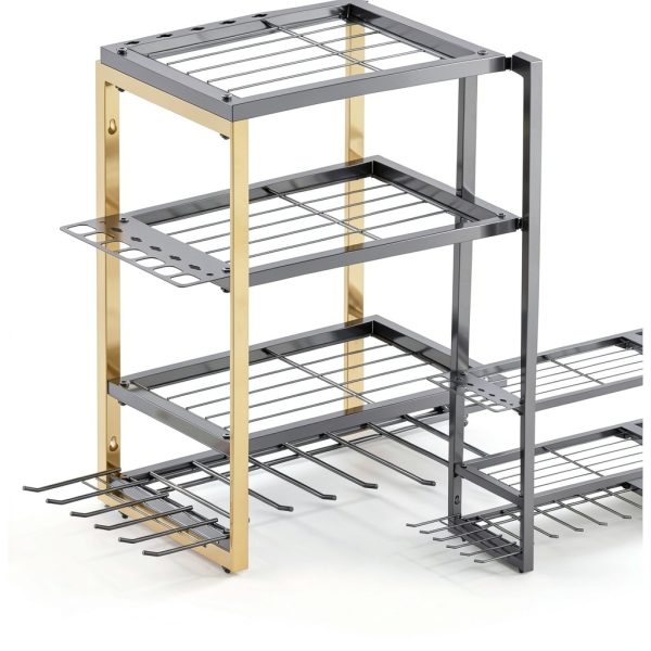 CCCEI Yellow Metal Wall Mount Tool Organizer 4 Shelves-3