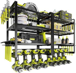 KAFAHOM 4 Tier Tool Organizer Wall Mount Garage Storage-0