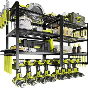KAFAHOM 4 Tier Tool Organizer Wall Mount Garage Storage-0