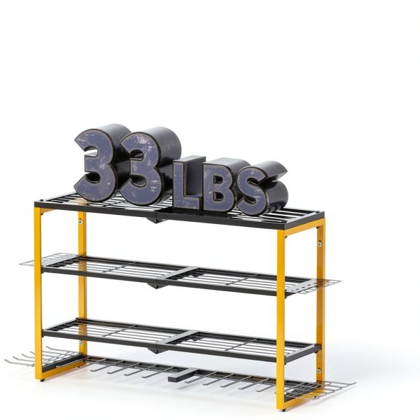 CCCEI Yellow Metal Wall Mount Tool Organizer 4 Shelves-5