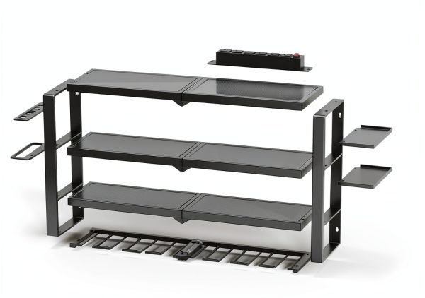 Spampur Garage Tool Organizer Black Steel Wall Mount-5