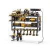 Spampur Garage Tool Organizer Black Steel Wall Mount-7