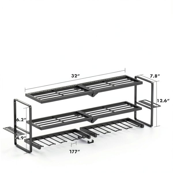 Spampur Wall Mount Tool Organizer Steel Garage Storage-8
