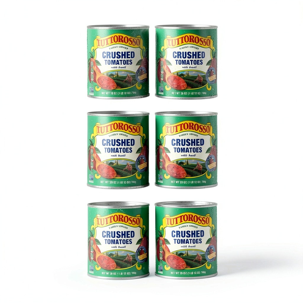 Red Gold Crushed Tomatoes with Basil in a kitchen setting