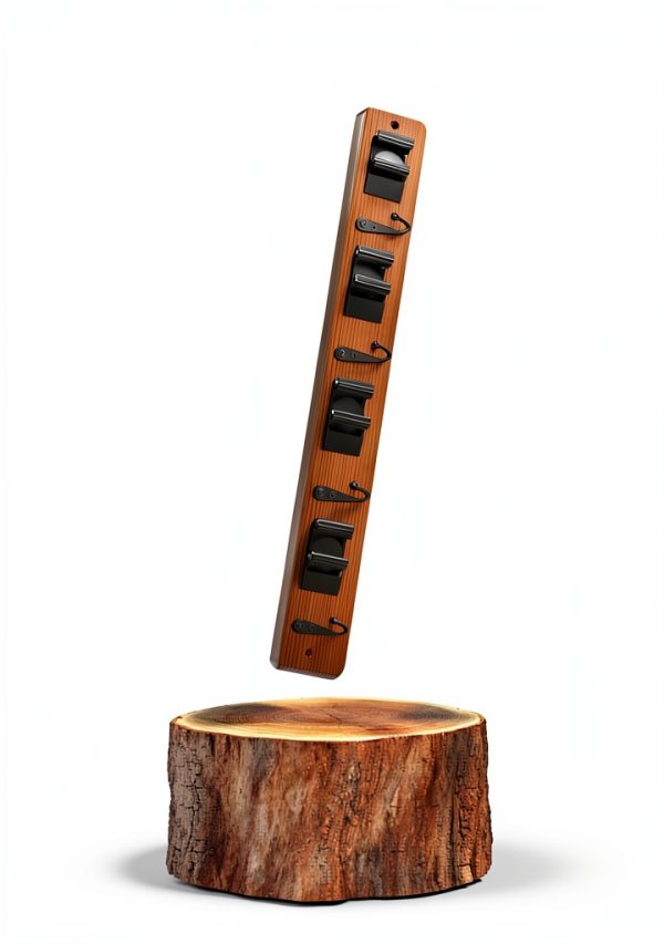AceMining Wood Broom Holder Wall Mounted Detachable Storage-6