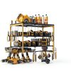 CCCEI Yellow Metal Wall Mount Tool Organizer 4 Shelves-1