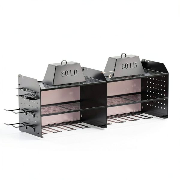 TRZZ Wall Mount Tool Organizer Black Steel Garage Storage-4