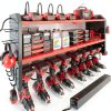 KAFAHOM Tool Rack Wall Mount Alloy Steel 8 Drill Holder-0