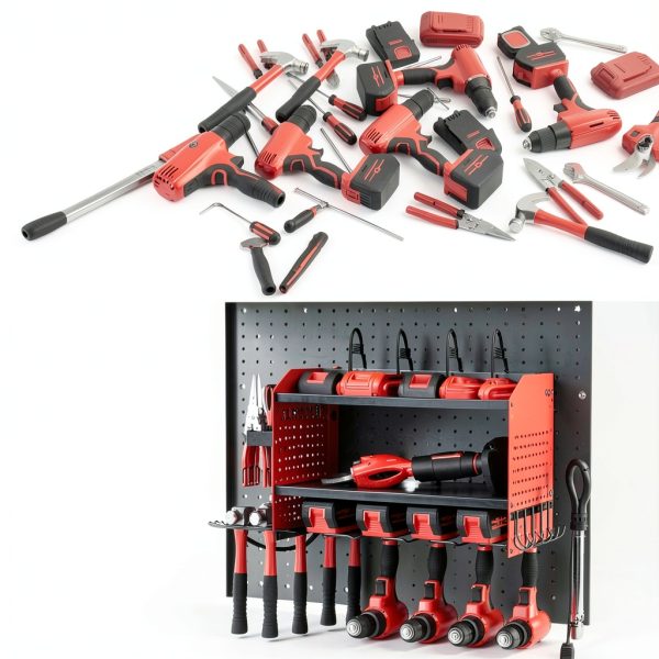 Veitorld Garage Tool Organizer Wall Mount Stainless Steel-8