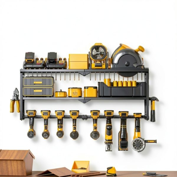 Spampur Wall Mount Tool Organizer Steel Garage Storage-2