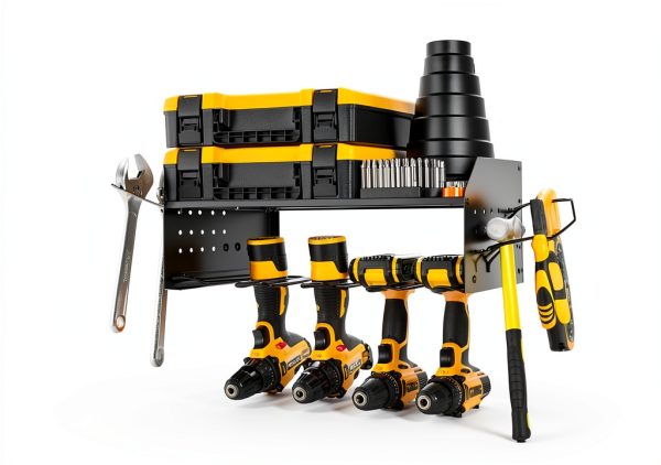 TRZZ Wall Mount Tool Rack Alloy Steel Garage Storage-1