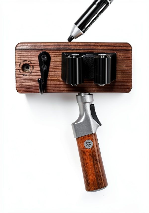 AceMining Wood Broom Holder Wall Mounted Detachable Storage-5