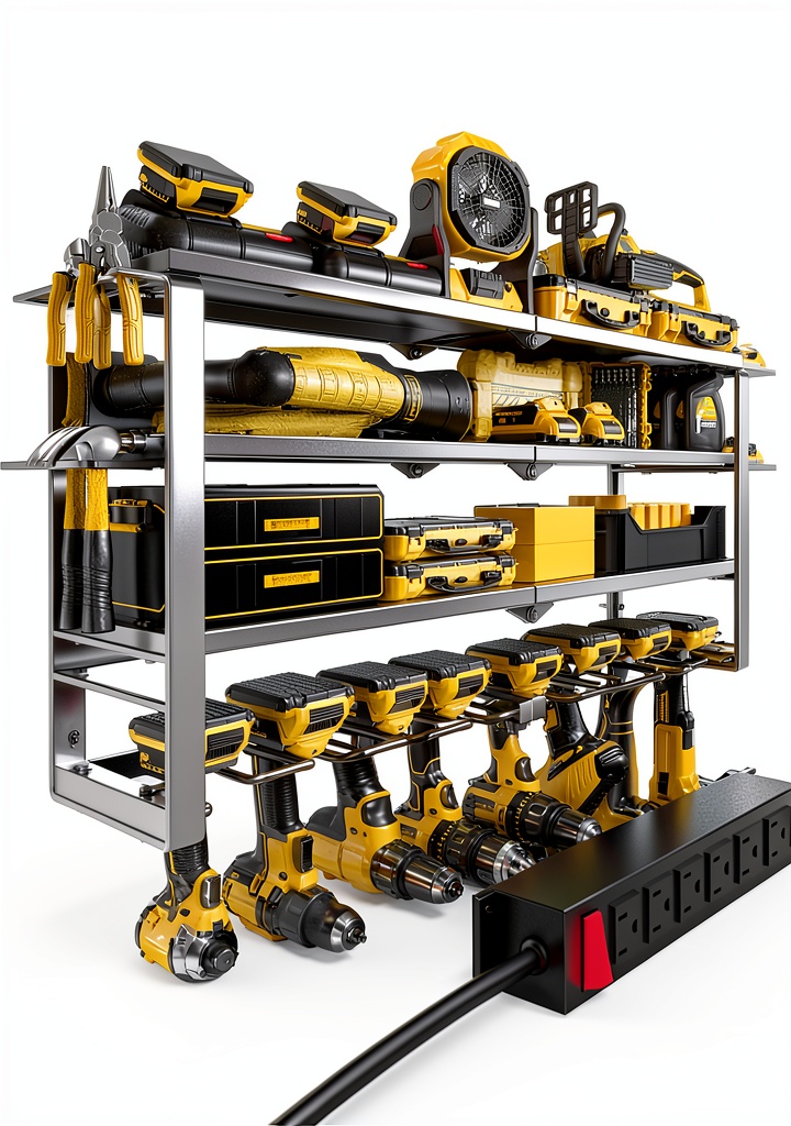 Spampur Garage Tool Organizer mounted on a garage wall