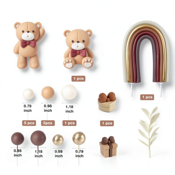 Bear Cake Decoration Set SONICEBUY Plastic Design-2