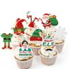 Elf-Themed Cupcake Toppers HigzYovn Home Kitchen-3