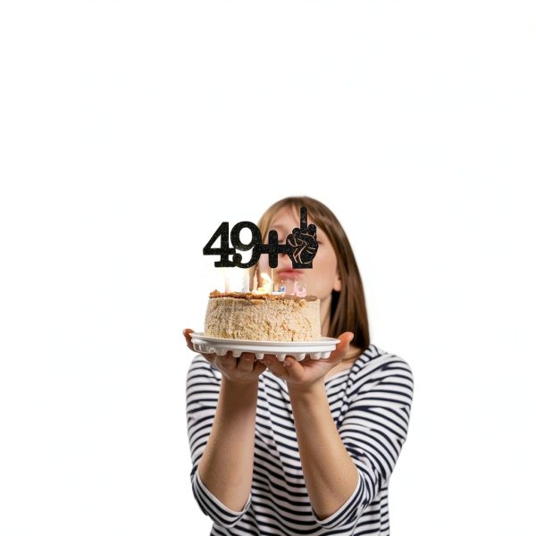50th Birthday Cake Topper Black Card Stock-3