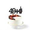 50th Birthday Cake Topper Black Card Stock-6