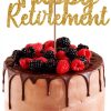 SUWOW Glitter Retirement Cake Topper Premium Cardstock No Shed-0