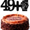 50th Birthday Cake Topper Black Card Stock-0