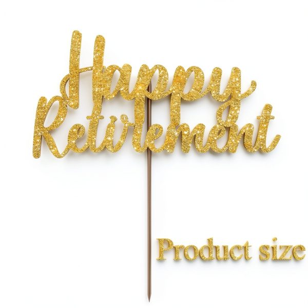SUWOW Glitter Retirement Cake Topper Premium Cardstock No Shed-2