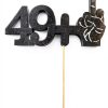 50th Birthday Cake Topper Black Card Stock-1