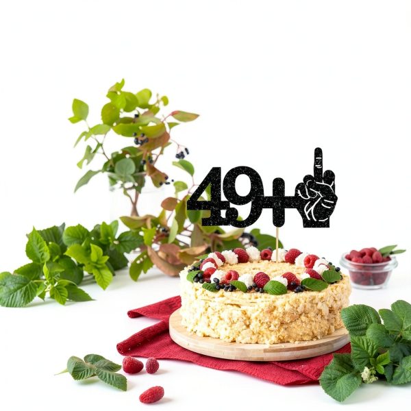 50th Birthday Cake Topper Black Card Stock-5