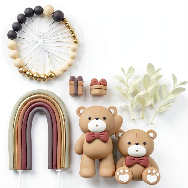 Bear Cake Decoration Set SONICEBUY Plastic Design-3