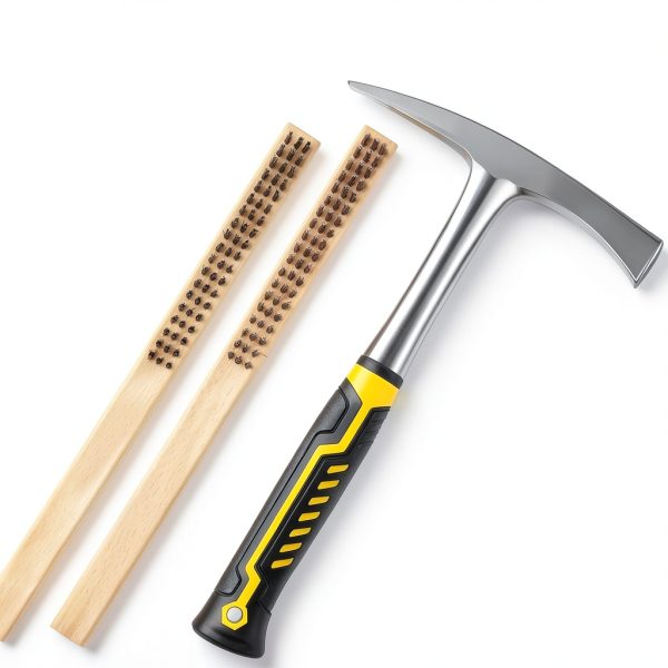 Welding Chipping Hammer with 2 Wire Brush,Heavy Duty Slag Removal Tool with Nonslip Handle,for Welders Metal Cleaning Workshop and DIY Projects-2