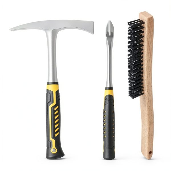 Welding Chipping Hammer with 2 Wire Brush,Heavy Duty Slag Removal Tool with Nonslip Handle,for Welders Metal Cleaning Workshop and DIY Projects-1