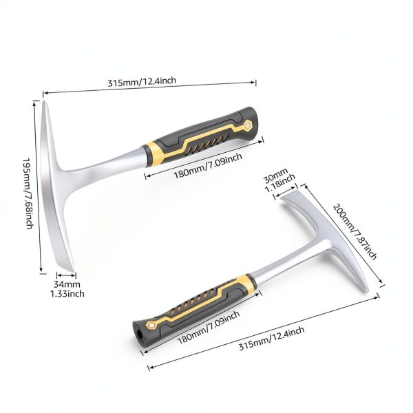 Chipping Hammer - 2Pcs High Carbon Steel Slag Removal Tool with Ergonomic Grip, Heavy Duty Pointed & Flat Heads Slag Hammer for Welding Metal Cleaning DIY Projects Workshop-1