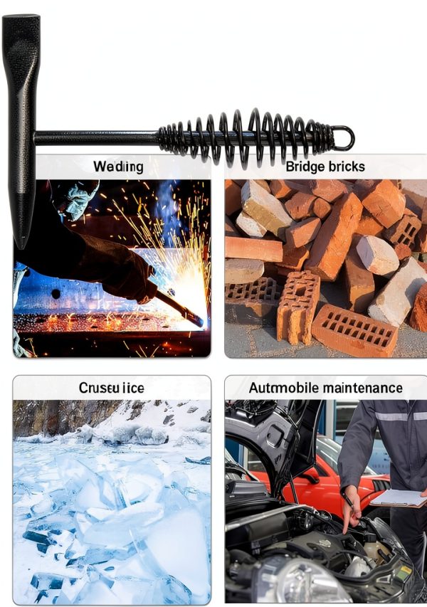 Welding Chipping Hammer 10.5" Ceekeer Spring Handle 9.5" Brush-5