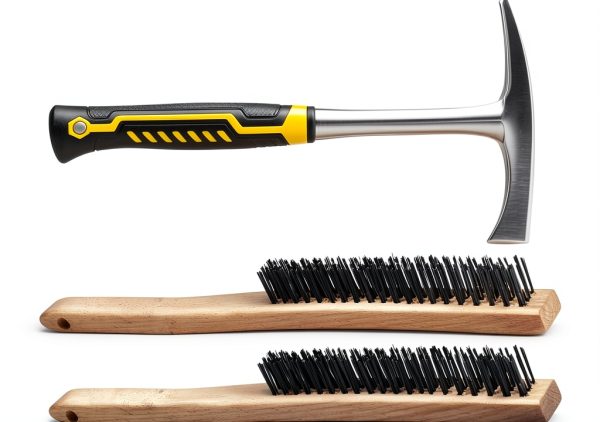 Welding Chipping Hammer with 2 Wire Brush,Heavy Duty Slag Removal Tool with Nonslip Handle,for Welders Metal Cleaning Workshop and DIY Projects-0