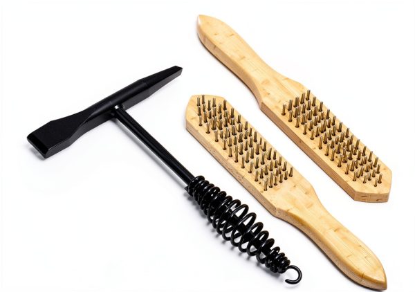 YESWELDER Welding Chipping Hammer and Wire Brush, firm Carbon Steel material with Shock absorption Helical Spring Handle, Cone and Vertical Chisel Hammer, Remove welding Slag-0