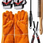 Welding Accessories,6pc,Chipping Hammer 10.5",Leather Welding Gloves 13.5",6-in-1 Welpers Pliers 8",Wire Brush 11",Welding Magnet 50LB-0