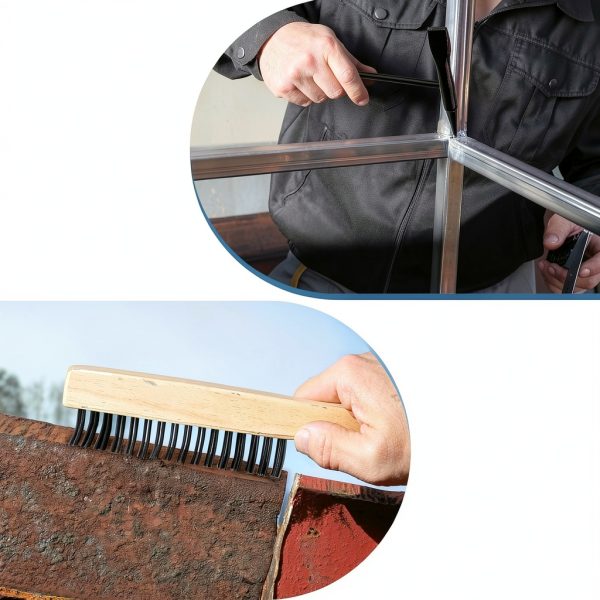 2 Pack Welding Chipping Hammer and Wire Brush Set by PEASUG - 11"-4
