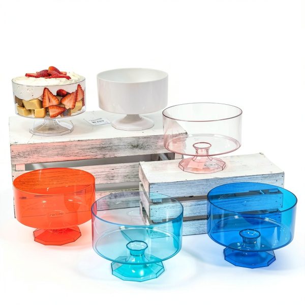 Simply Elegant Plastic Trifle Pedestal Container 4.5" Royal Blue-4
